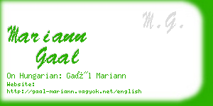 mariann gaal business card